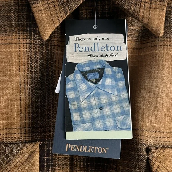 NWT Pendleton Board Shirt sz Medium Gold and grey Plaid Button-Up Shirt